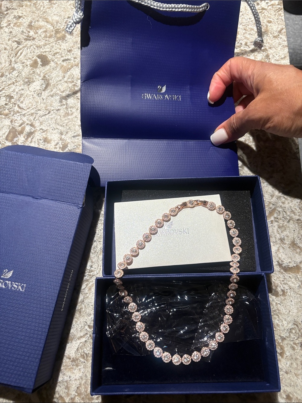 Swarovski gorgeous UNA Rose gold Angelic necklace